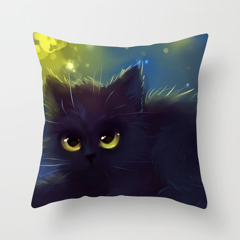 Bonito gato jogar travesseiro caso animal coxim capas para casa sofá cadeira fronhas decorativas