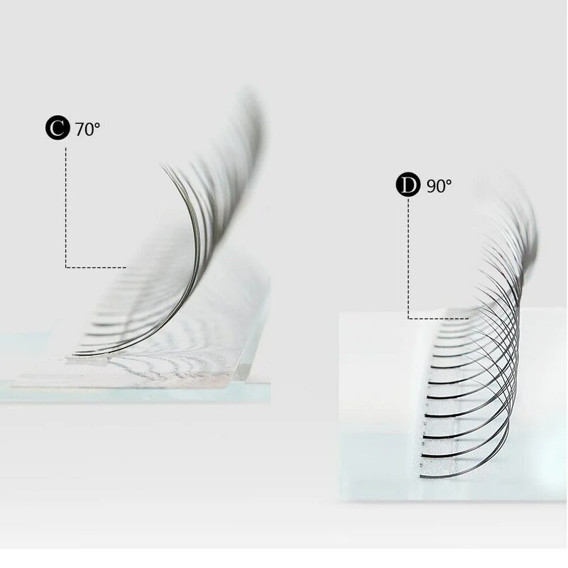 12 linee ventilatori di Volume Premade russi estensione ciglia individuali a stelo lungo 2D/3D/4D/5D/6D C/D ricciolo ciglia finte pre-fatte