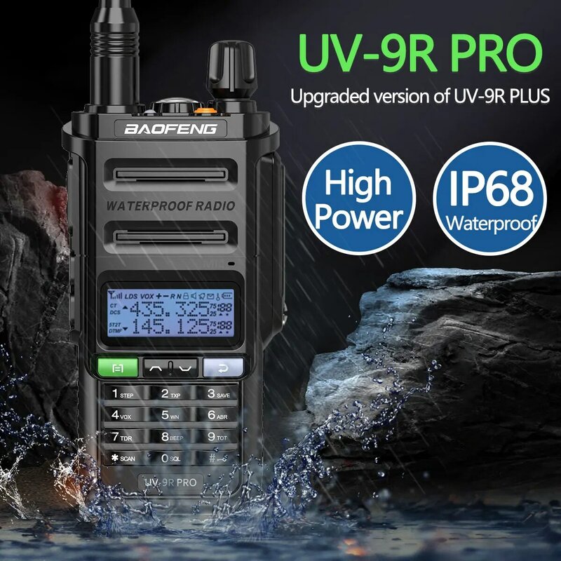 Baofeng-walkie-talkie UV-9R PRO Original, comunicación Amateur, Vhf, Uhf, CB, UV-5R, BF888S, 2 piezas