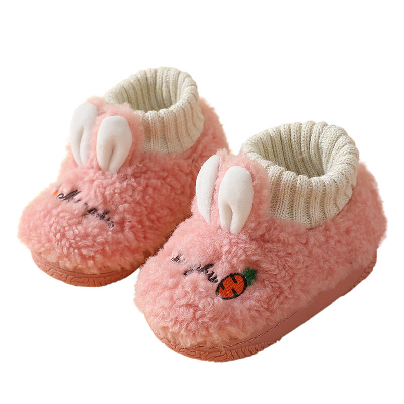 2021 Autumn and Winter New Baby Cotton Shoes Rabbit Ears Children's Non-slip Wear-resistant Warm Infant Baby Shoes Toddler Shoes