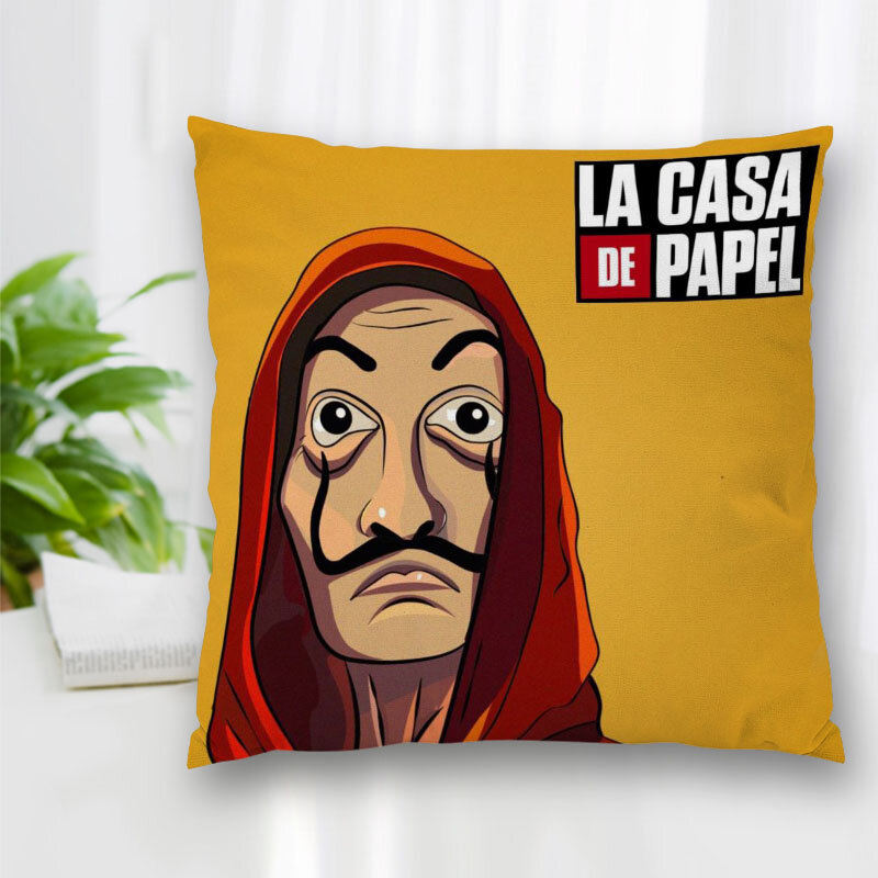 La Casa De Papel Money Heist TV Series Pattern Cover Throw Pillow Case Cushion For Sofa/Home/Car Decor Zipper Custom PillowCase