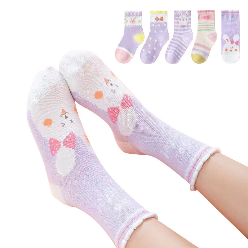 5Pairs/lot 1-12Y Infant Baby Socks Baby Socks for Girls Cotton Cute Newborn Boy Toddler Socks Baby Clothes Accessories