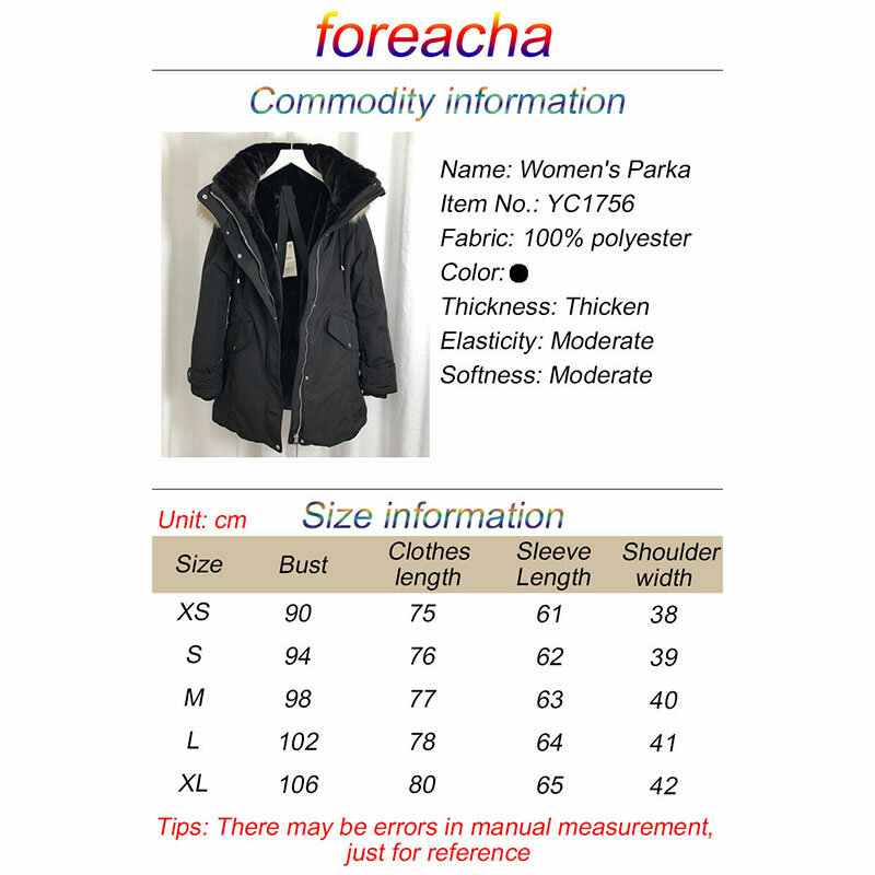 2021 MGFashion 뉴 플러스 사이즈 모피 칼라 여성 겨울 파카 플러스 벨벳 두꺼운 블랙 웜 자켓 후드 지퍼 중간 길이 아웃웨어