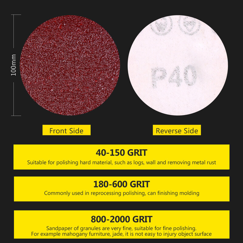 ASOYOGA 92Pc 3.8 "/96Mm Bulat Ampelas Disk Pengamplasan Pemoles Alat Abrasif Bor Lampiran-Dikirim dari Amerika Serikat