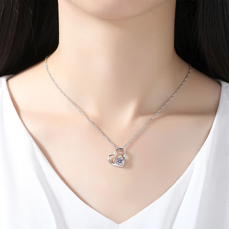 Sodrov vendas com frete grátis liquidação coração jóias pingente colar para mulher colar de prata