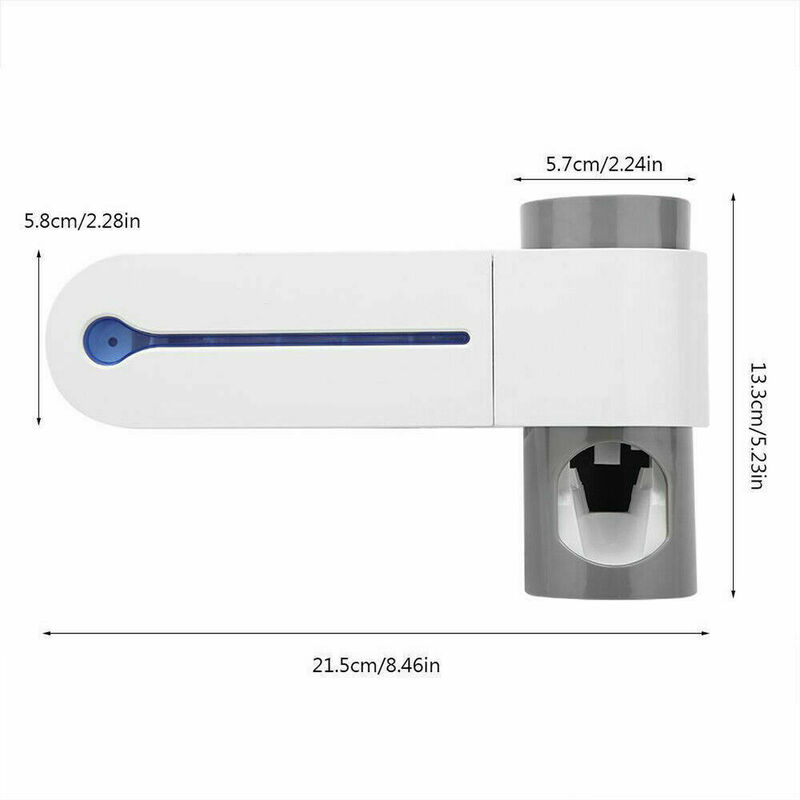UV Toothbrush Holder 5 Brush Holes Automatic Toothpaste Dispenser Sterilize Home Cleaner Sterilize Bathroom Accessories Set