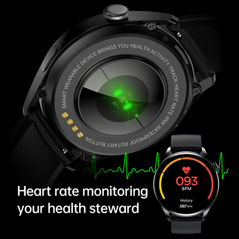 Wear3 – montre-bracelet numérique pour hommes, Bluetooth, appel, étanche, moniteur de fréquence cardiaque et de sommeil