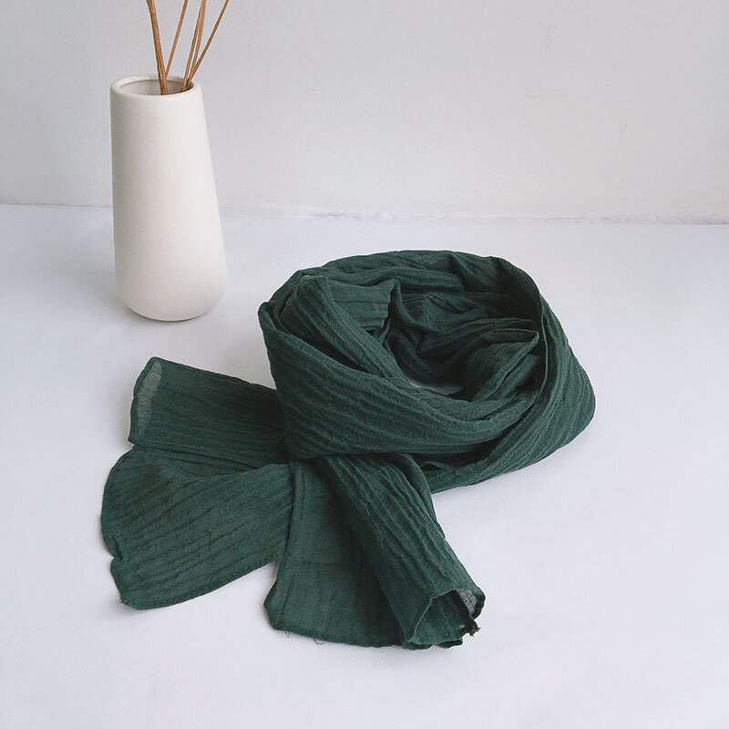 В стиле ретро шарф из волокна рами длинный шелковый шарф японский Для женщин Универсальный белье для любителей литературы и искусства длин...