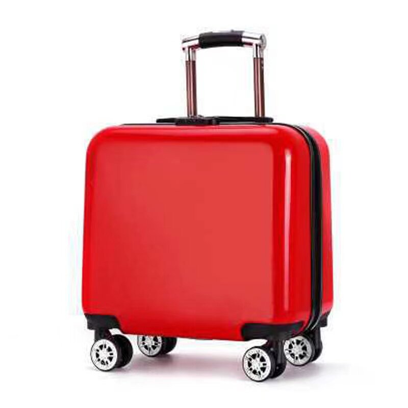 Juego de equipaje ABS de 18 pulgadas para niños, equipaje rodante para mujer, maleta con ruedas y carrito de viaje
