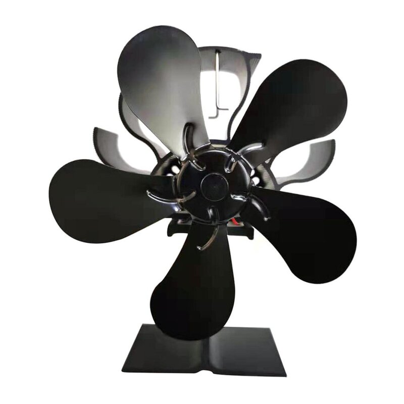 5 Mata Pisau Thermal Power Perapian Fan Panas Didukung Kayu Kompor Fan untuk Kayu/Log Burner Distribusi Panas Bagian Aksesori