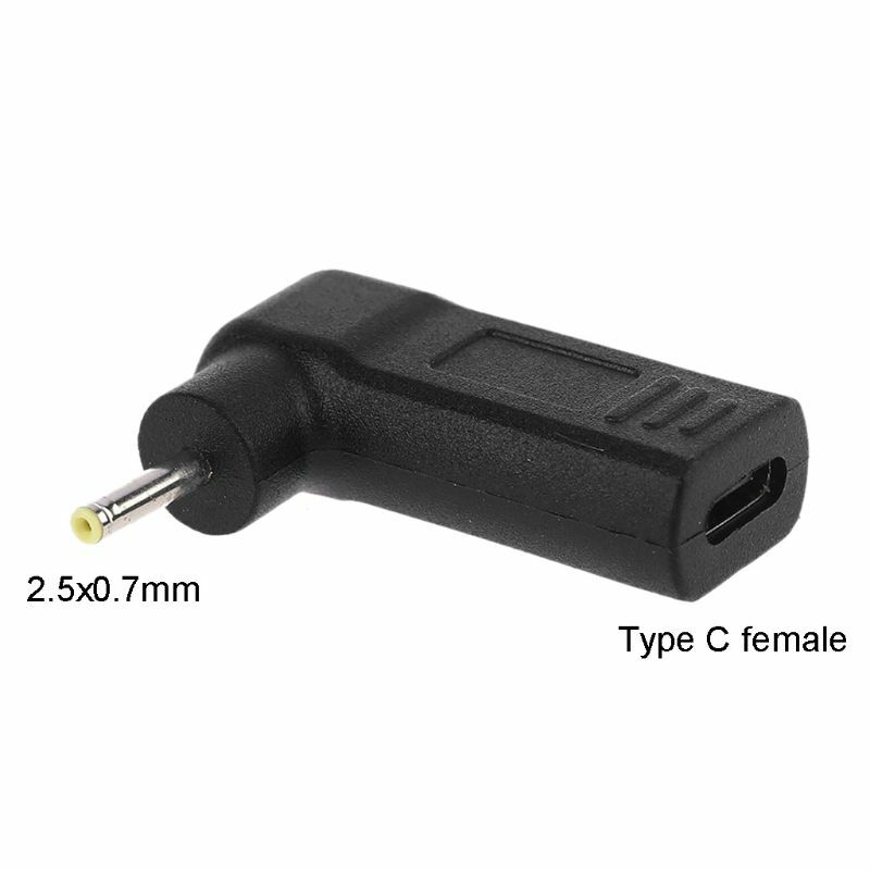 Type-c femelle à 2.5x0.7mm prise mâle câble de charge adaptateur pour ordinateur portable d'alimentation U1JA