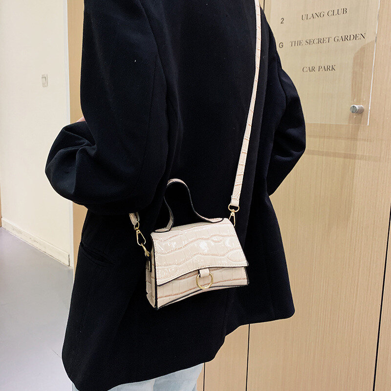Fashion Texture Handbags Trendy Crocodile Pattern Shoulder Bag PU Leather Buckle Crossbody Bags for Women 2021 Luxury Designer