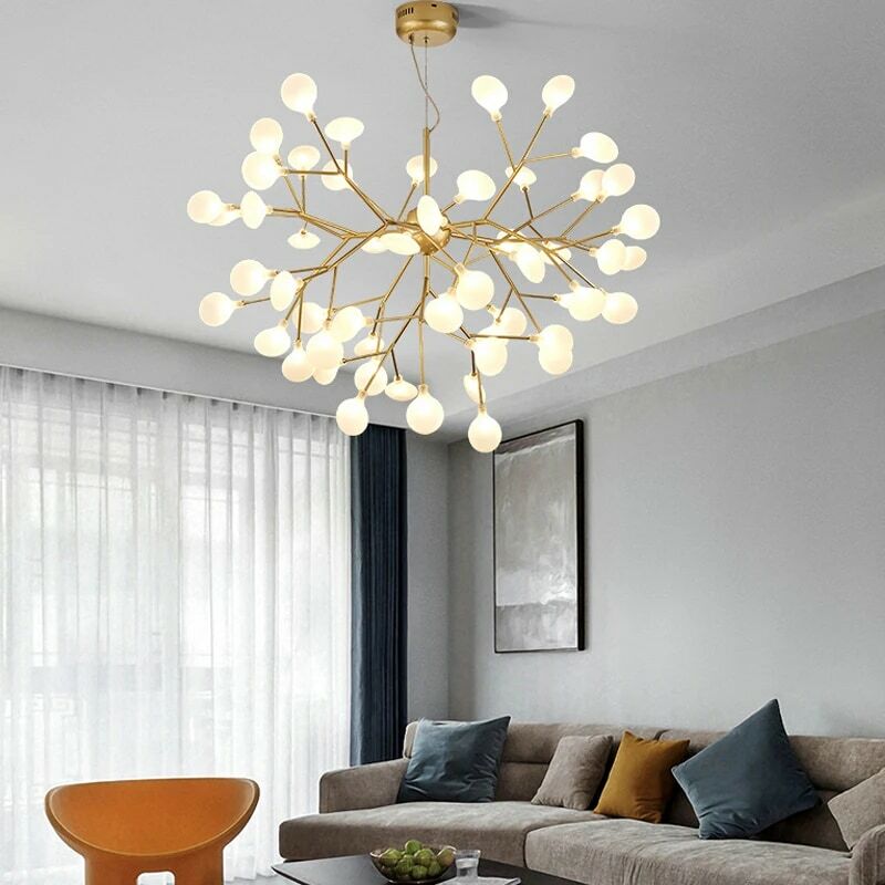 LED nowoczesny żyrandol Firefly wisiorek Lusture żyrandole do salonu sypialnia kuchnia styl skandynawski oprawa światła
