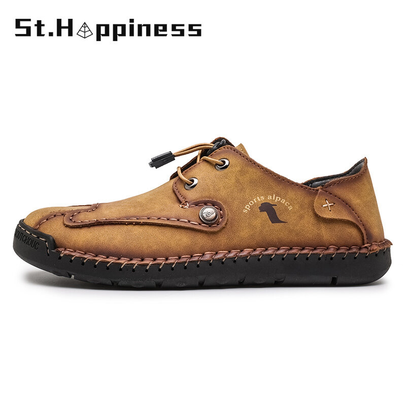 2021 New Men Shoes Fashion Leather Casual Shoes Luxury Brand Slip On Driving Shoes Classic Soft Loafers Moccasins Big Size