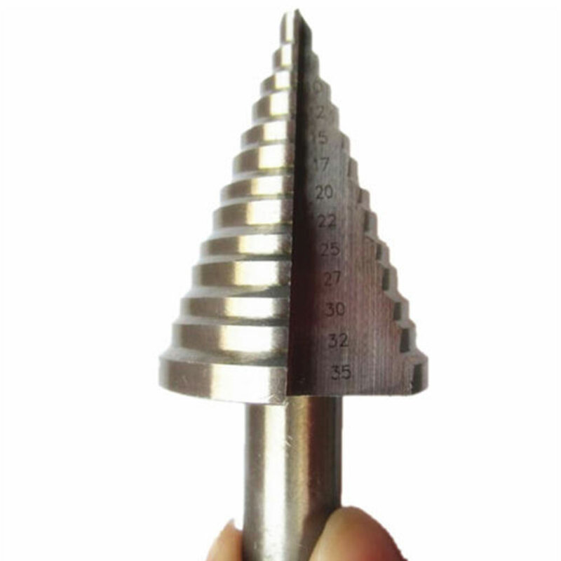 Stahl Schritt Kegel Bit Eisen 5-35mm Hex Schaft Stahl Schritt Spirale Kegel Bohrer Werkzeug