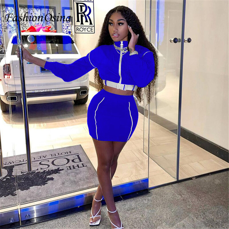 Streetwear 2 Piece Set Women Skirt And Top Mini Skirts Fashion Festival Clothing Party Club Wear Birthday Outfits Matching Sets