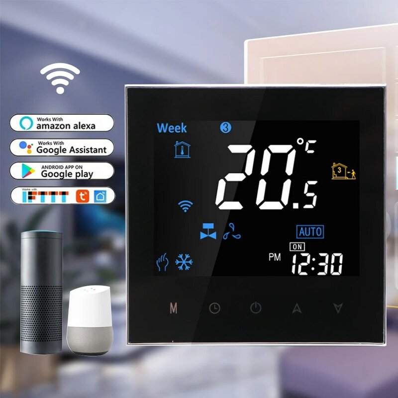 สาย Digital Smart Silver Hairline Thermostat สำหรับน้ำ/ทำความร้อนความร้อน,น้ำ/หม้อไอน้ำ APP ควบคุม MKBHT-3000