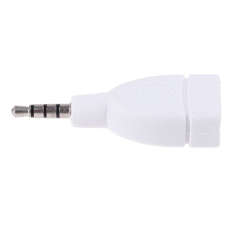Adapter konwertera USB 2.0 żeński na 3.5mm męski AUX Audio wtyczka samochodowa Jack biały