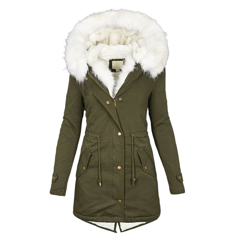 ใหม่ผู้หญิงฤดูหนาวแจ็คเก็ตขนาดกลาง-ยาวThicken Plusขนาด5XL Outwear Hooded Wadded Coat Slim Parkaฝ้าย-เบาะเสื้อกันหนาว
