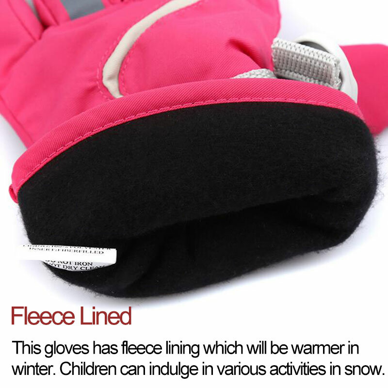 Children Kids Winter Fleece Lined Thermal Warm Gloves for Outdoor Sports Ski Snowboard Skating Snowmobile Waterproof Windproof