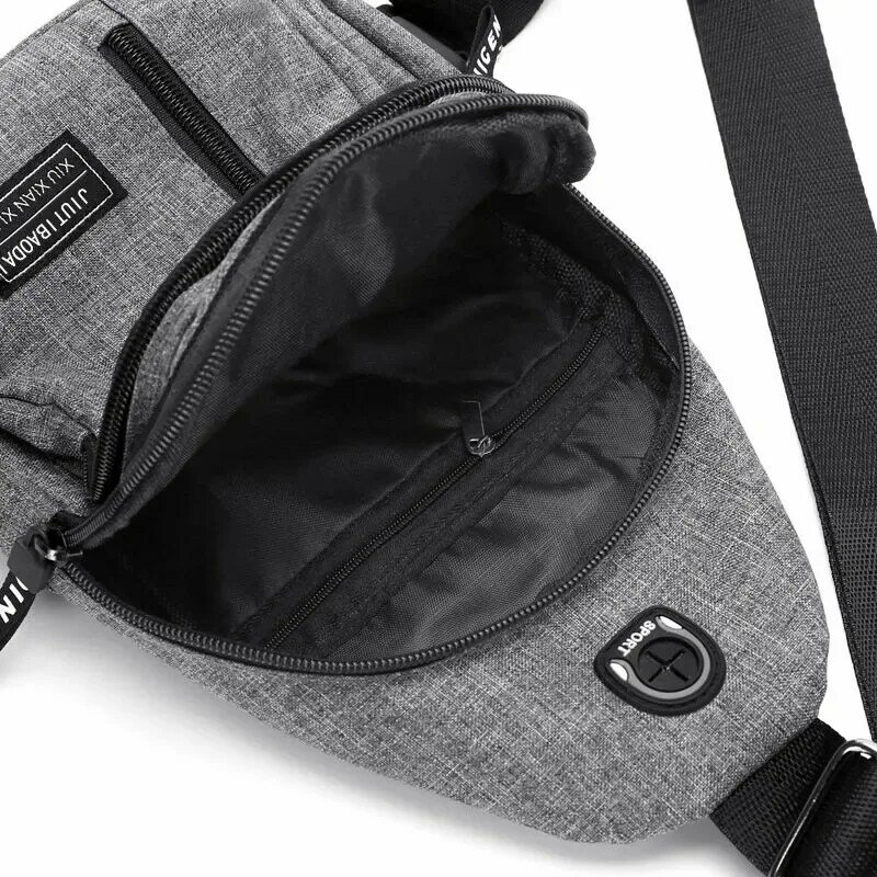 Men Shoulder Chest Bags USB Charging Crossbody Bags Men Anti Theft Chest Bag Sport Summer Short Trip Messengers Shoulder Bag