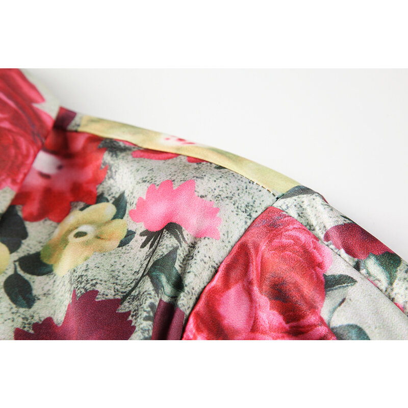 Y2K damska bluzka Vintage kobiet kwiatowy Print koszula z długim rękawem duża, w stylu Harajuku luźne na co dzień pani urząd Top 2022 wiosna nowy