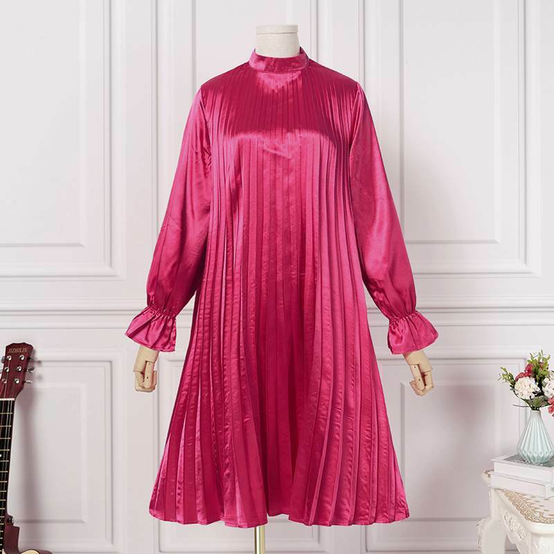 ZANZEA-vestido plisado para mujer, prenda informal de gran tamaño, con manga abombada, hasta la rodilla, para primavera y otoño, 2021