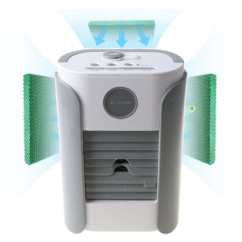 Aire acondicionado portátil, humidificador, purificador, 3 velocidades, escritorio, silencioso