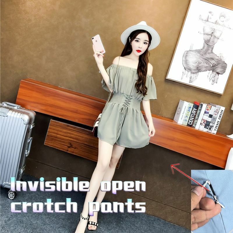 In Summer 2021, A Shoulder Elastic Strap with High Waist and Wild Loose One-piece Wide-leg Pants Shorts. Women Fashion playsuit