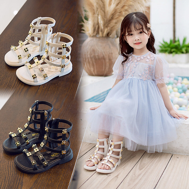 Sandales de gladiateur romaines pour enfants, chaussures de bébé, montantes, nouvelle mode d'été 2020