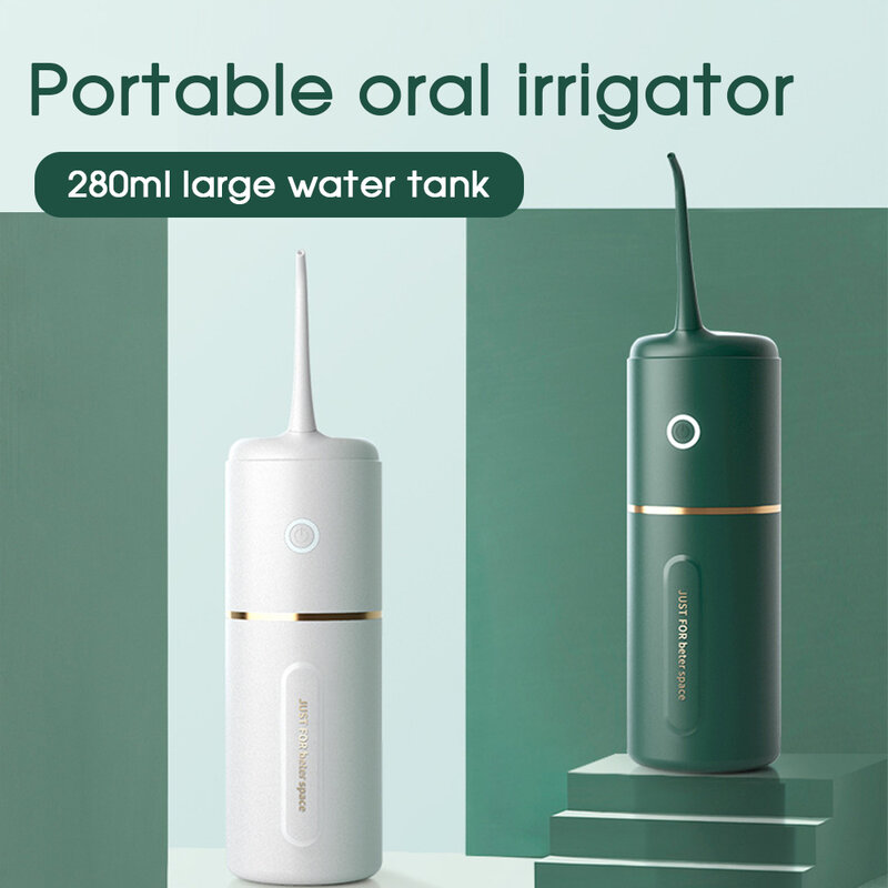 Boi-irrigador bucal portátil inteligente IPX7, recargable por USB, 280ML, 3 modos, limpiador Dental, hilo de agua para dientes