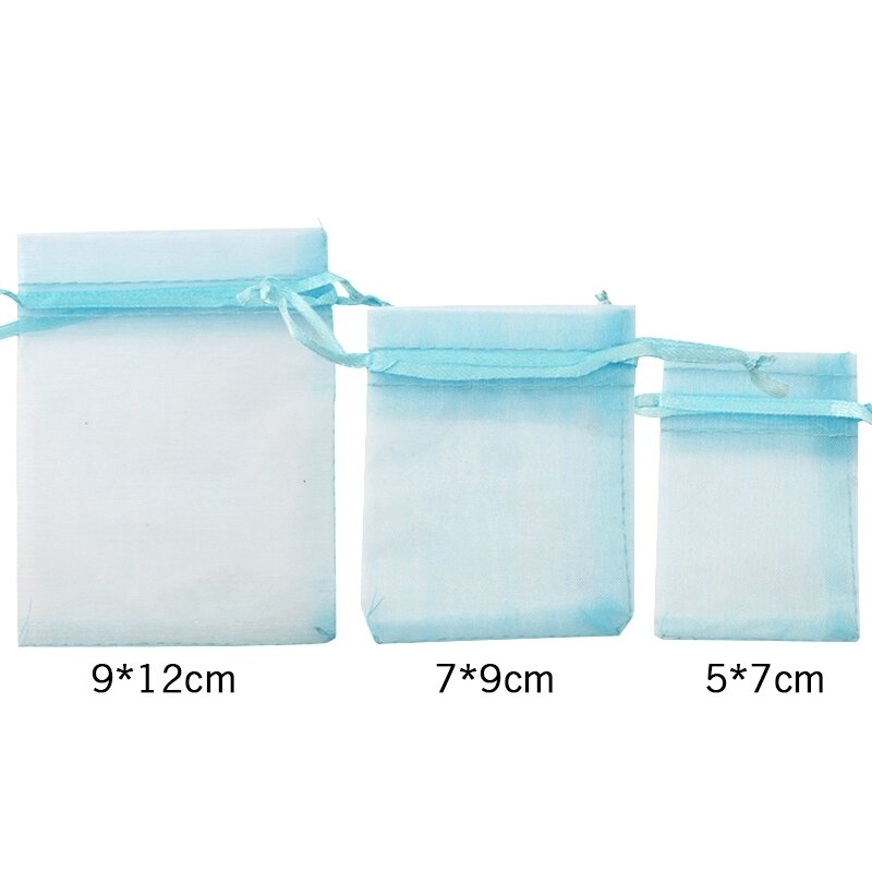 50 teile/los 5*7 7*9 9*12cm Bunte Organza Taschen Kordelzug Schmuck Beutel Schmuck Verpackung taschen Hochzeit Geschenk Taschen 22 farben