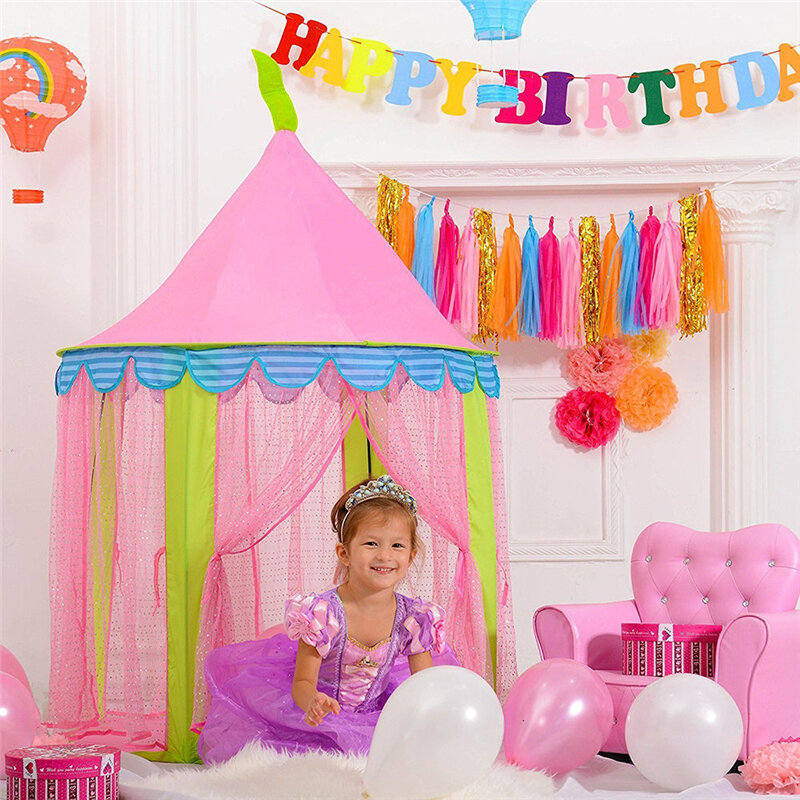 Tenda das crianças tendas dobráveis jogar casa para crianças teepee brinquedo tendas para crianças tipi infantil indoor bola pit princesa castelo