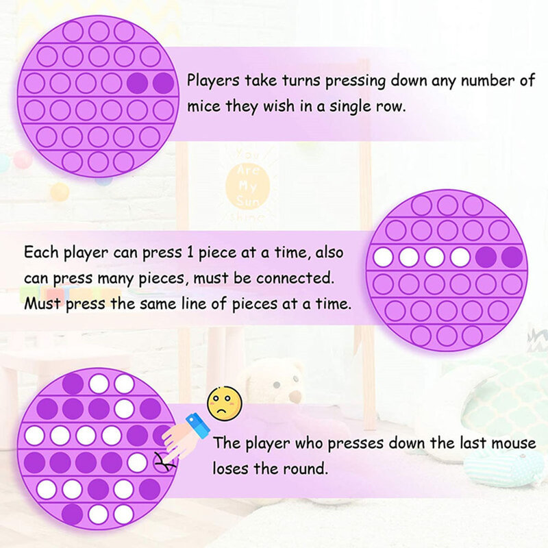 Rainbow Fidget ของเล่นของเล่น Push Bubble Sensory สำหรับออทิสติกความต้องการ Anti-ความเครียดเกมความเครียด Squishy