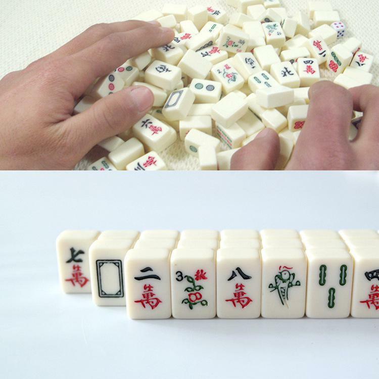 Kuulee 2,2x1,5x1,1 cm Mah-Jong conjunto portátil Vintage Mini Mahjong con caja de almacenamiento