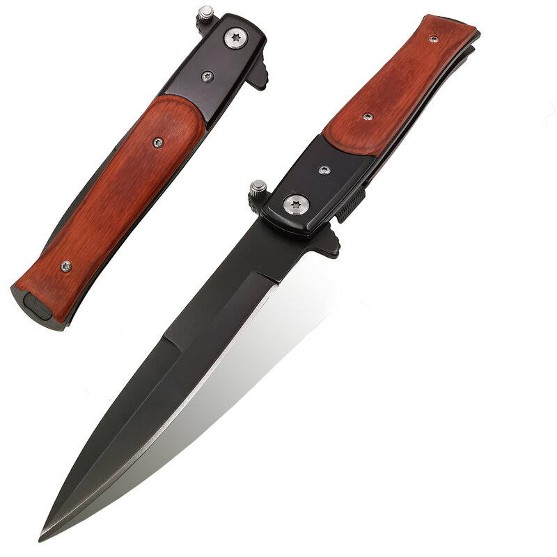 225Mm 5CR15MOV Blade Quick Open Messen Akc 58HRC Outdoor Draagbare Pocket Camping Tactical Zakmes Combat Militaire Messen