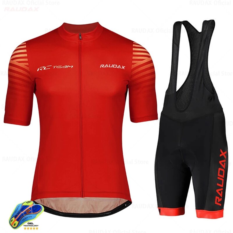 New 2022 Men Jersey Set Short Sleeve Raudax Rc Summer Road Cycle Clothing Outdoor Pro Team Ropa De Ciclismo Hombre Quick-Dry