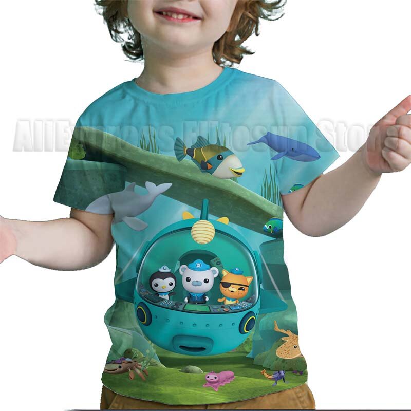 Camisetas con estampado 3D de octonautas para niños, niñas y adolescentes, Camiseta de Anime de dibujos animados para niños, ropa de verano