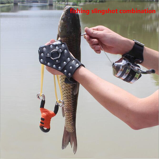 Poderosa multi-função de tiro com arco de pesca tiro com estilingue peixe catapulta caça arco de pesca sling tiro seta kit dardos