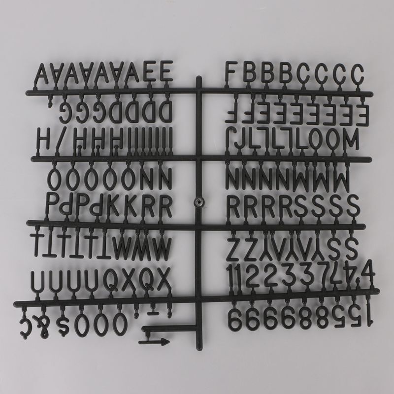 2 uds. De caracteres para Carta de fieltro, números de 290 piezas para tablero de letra cambiable, color negro