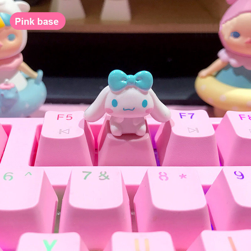 Keyboard Accessories Cute Stereo Personality Keycap Cartoon Mechanical Keyboard R4 Single Pink Transparent Stereo PBT
