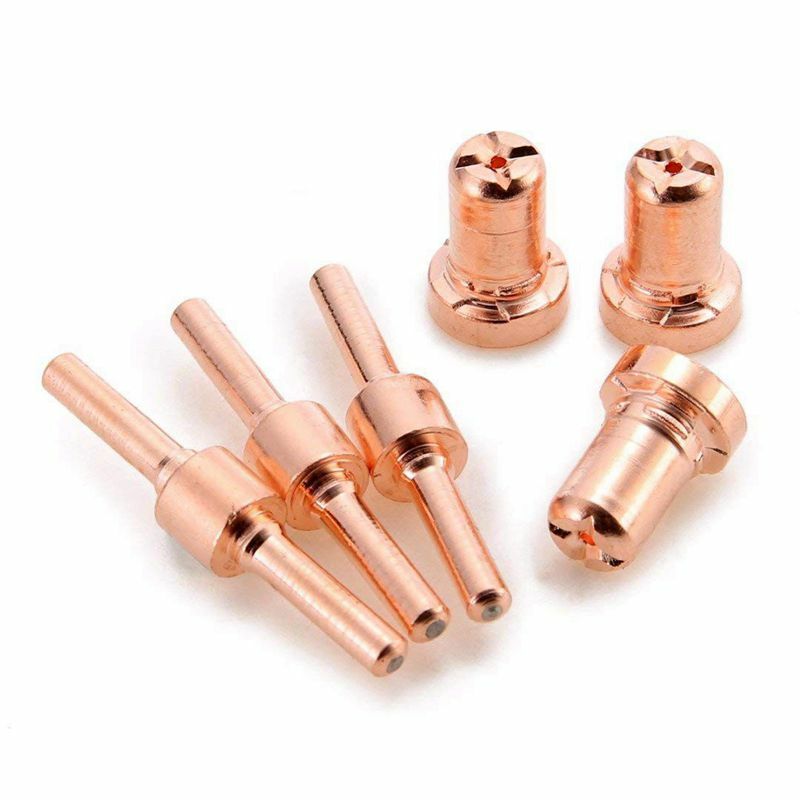 60pcs Red Copper Extended Long Plasma Cutter Tip Electrodes&Nozzles Kit  Consumable For PT31 LG40 40A Cutting Welder Torch