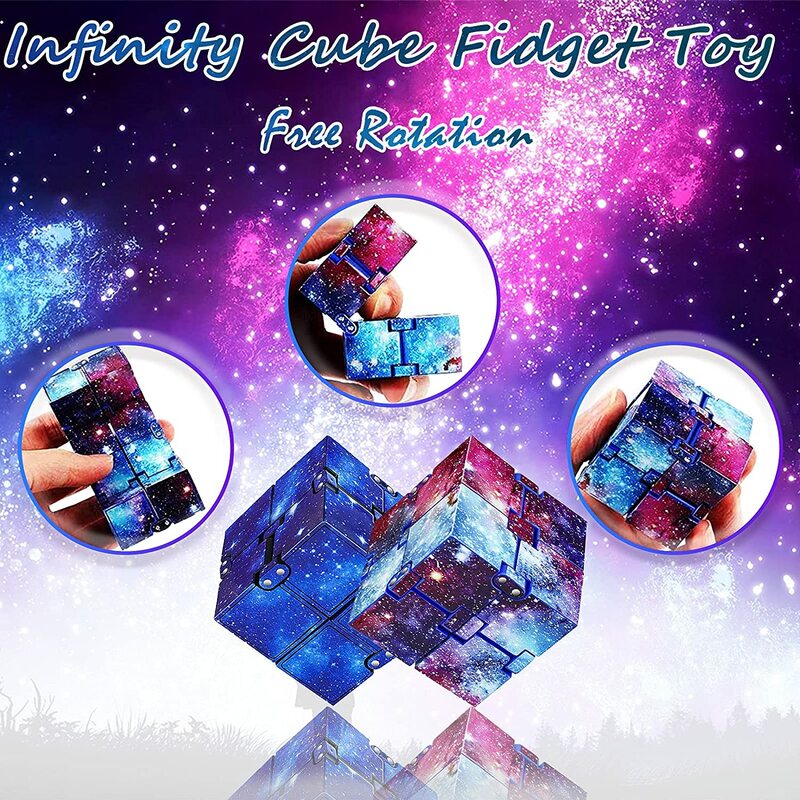 Infinity Kubus Speelgoed 2Pack Sterrenhemel Fidget Blokken Voor Stress En Angst Relief Voorschoolse Ontspannen Hand-Heldkilling Tijd
