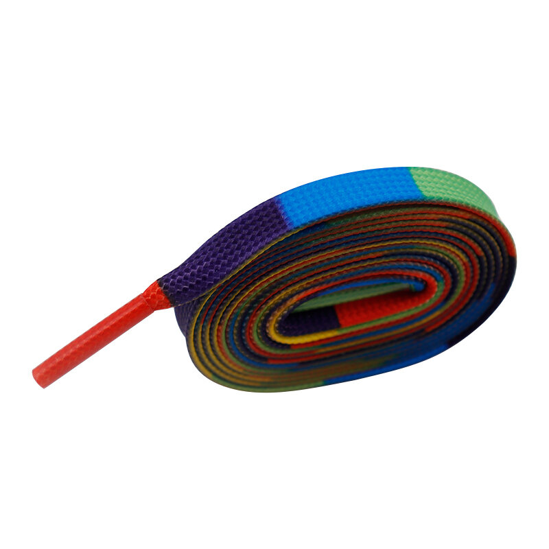 Coolstring oficjalny przenikania ciepła Lacet 7MM segmentacja kolorów płaski Bootslace Rainbow Colorfule Canvas Shoelace hurtownia шнурки
