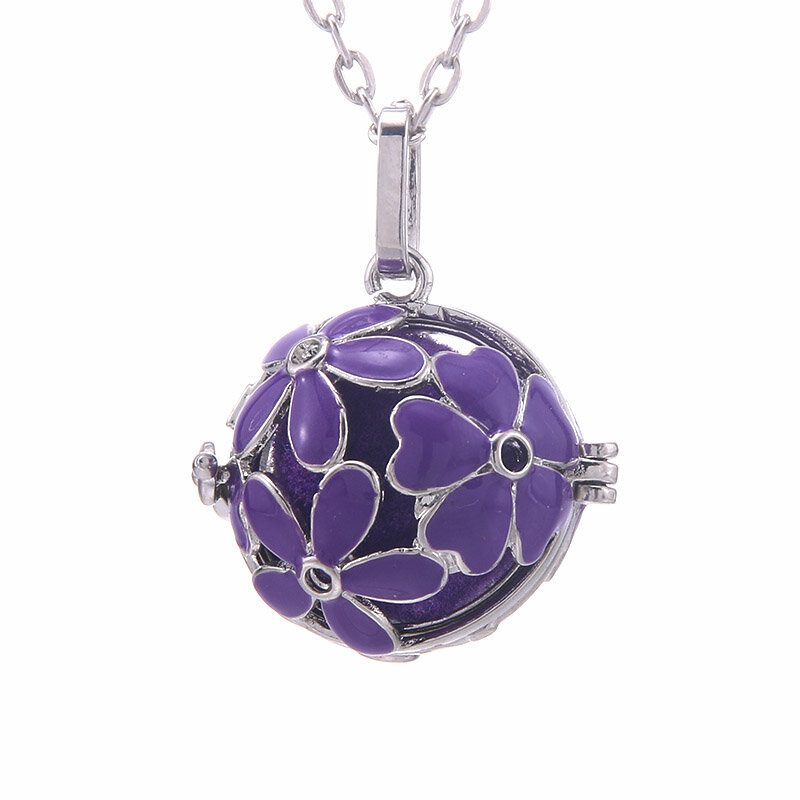 Aromatherapy Necklace Oil Painting Daisy Flower Cage Pendant Essential Oil Aroma Diffuser Necklace For Women Open Locket