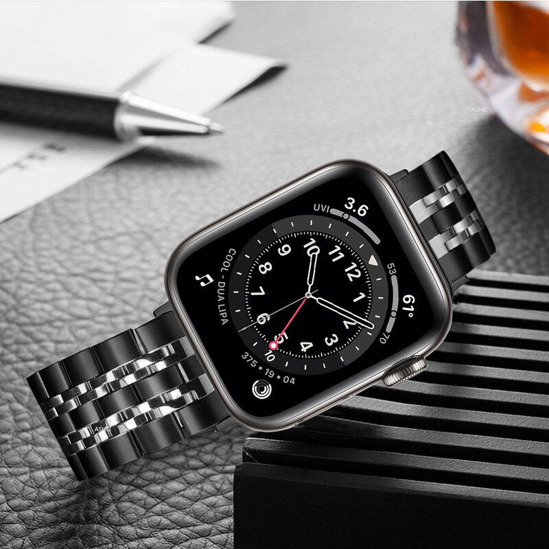 Para a apple watch band 41mm 40mm 38mm 45mm 44mm 42mm aço inoxidável pulseira para iwatch série 7 6 5 4 3 2 1 se cinta