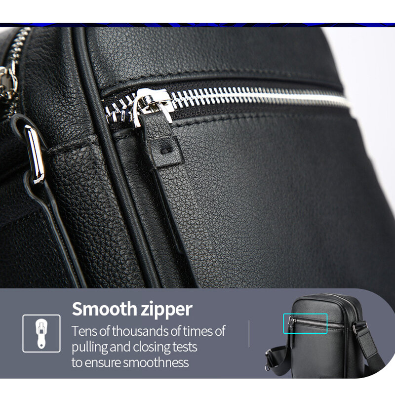 Bopai-男性用の軽量でカジュアルなレザーショルダーバッグ,フラップ付きの小さな牛革メッセンジャーバッグ,大容量