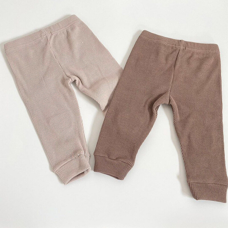 Pantalones con bordado de oso de gofrado para bebé, pantalones harun a la moda para niños y niñas, 2021