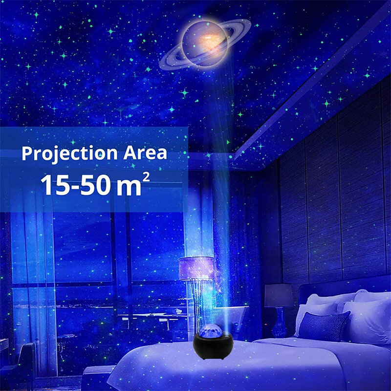 Led Star moon Galaxy Starry Sky Projector Night Light Built-in Bluetooth Speaker For bedroom decoration child kids birthday