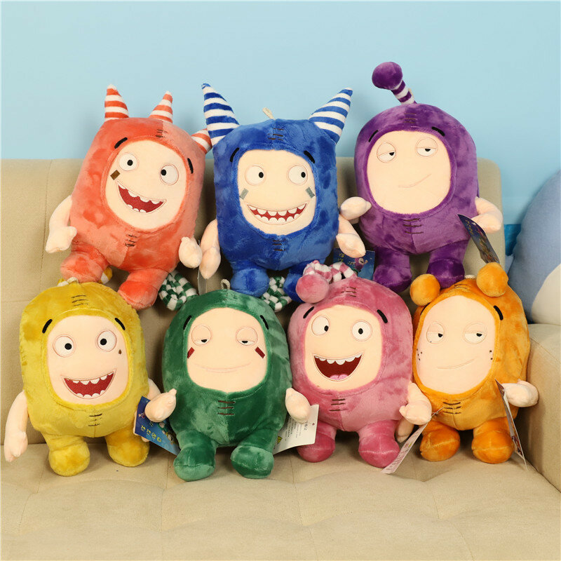 7pcs/lot Cartoon Oddbods Anime Plush Toy Treasure of Soldiers Monster Soft Stuffed Toy Fuse Bubbles Zeke Jeff Doll for Kids Gift